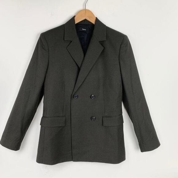 NWT Theory Sleek Double Breasted Slim Fit Virgin Wool Blazer Size 2 - Picture 3 of 12